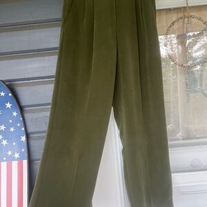 Olive green silk pants Josephine Chaus